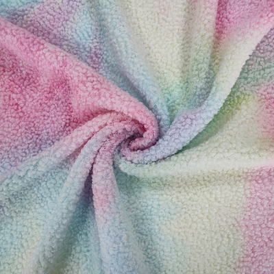 Tie Dye Sherpa Fleece Fabric 280 Gsm 100% poliester kolorowy na bluzę z kapturem