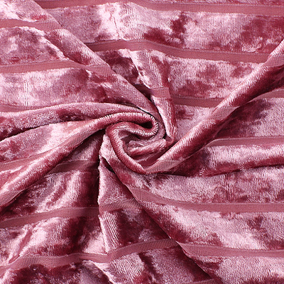 Stripe Diamond Korean Velvet Fabric Stripe dla sukienki damskiej 240 GSM