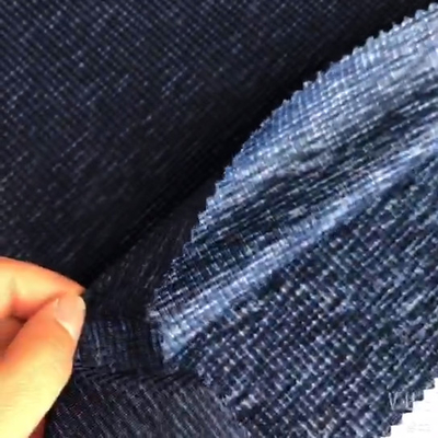 Niebieska kationowa dzianina poliestrowa z pojedynczym dżersejem Spandex Waffle Knit