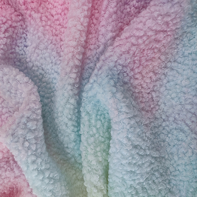 Tie Dye Sherpa Fleece Fabric 280 Gsm 100% poliester kolorowy na bluzę z kapturem