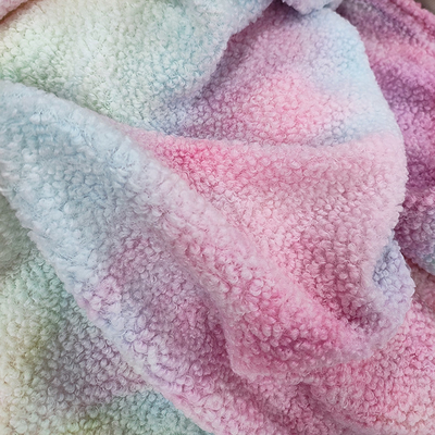 Tie Dye Sherpa Fleece Fabric 280 Gsm 100% poliester kolorowy na bluzę z kapturem
