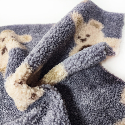 Teddy Bear Sherpa Fleece 330 Gsm 100% poliester Niedźwiedź z nadrukiem