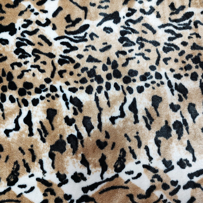 PV Fleece Faux Fur Pluszowa tkanina na buty Odzież Tapicerka Leopard Printed
