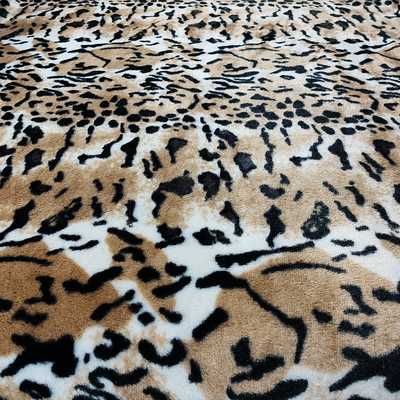 PV Fleece Faux Fur Pluszowa tkanina na buty Odzież Tapicerka Leopard Printed