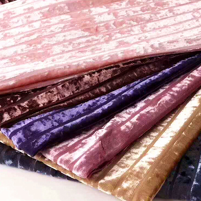 Stripe Diamond Korean Velvet Fabric Stripe dla sukienki damskiej 240 GSM