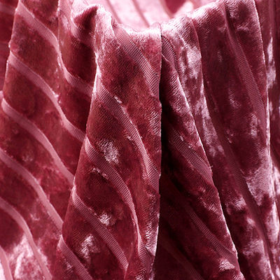 Stripe Diamond Korean Velvet Fabric Stripe dla sukienki damskiej 240 GSM