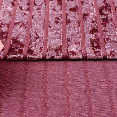 Stripe Diamond Korean Velvet Fabric Stripe dla sukienki damskiej 240 GSM