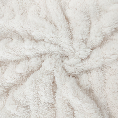 Biały koc pluszowy Shu Velveteen Fabric 270 GSM Soft Sherpa na zimową piżamę