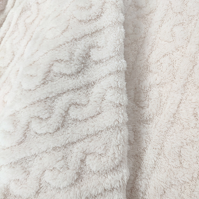 Biały koc pluszowy Shu Velveteen Fabric 270 GSM Soft Sherpa na zimową piżamę