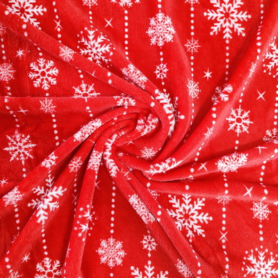 Super miękka drukowana flanelowa tkanina koralowa 240GSM 100% poliester na Boże Narodzenie