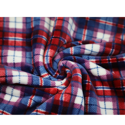 Plaid Printed 280gsm Micro Fleece Fabric na szalik odzieżowy