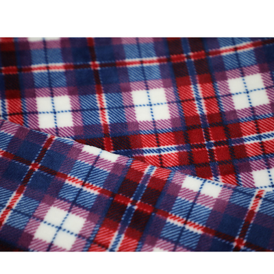 Plaid Printed 280gsm Micro Fleece Fabric na szalik odzieżowy