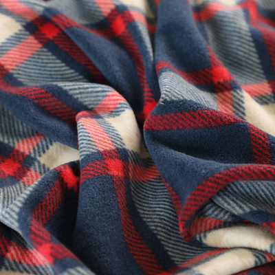 Plaid Printed Classic Micro Fleece Fabric 350gsm na szalik na rękawiczki